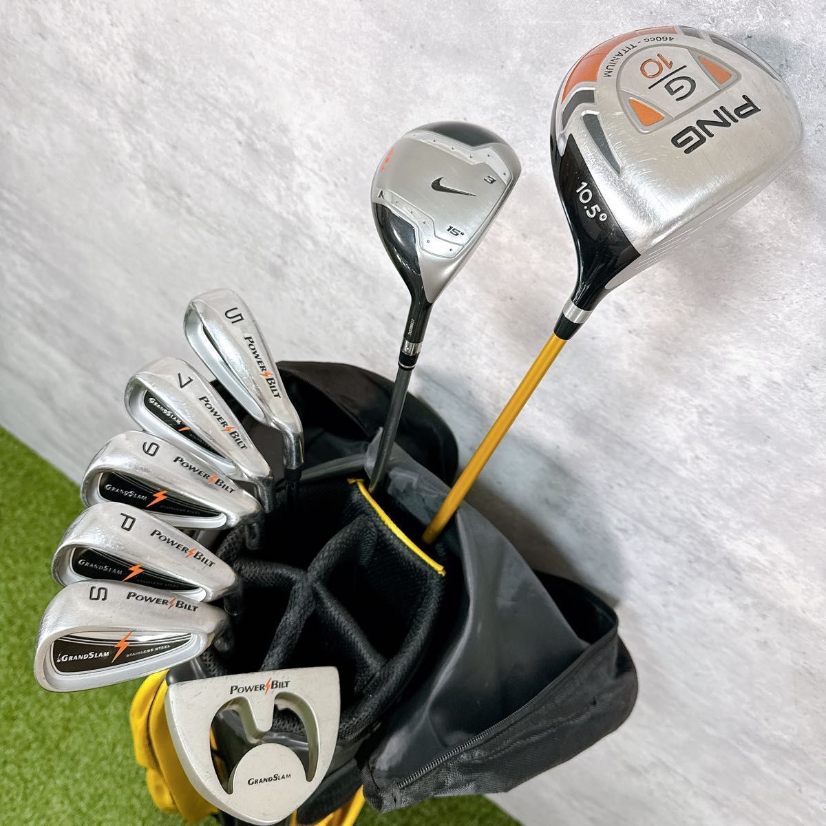 ゴルフクラブセット メンズ PING ピン NIKE ナイキ ハーフセット 8本 キャディバッグ付き フレックスS 男性 右利き K195 MERCADOAVALIA_COM_BR