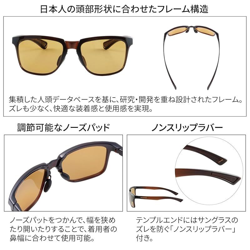 SWANS (スワンズ) 日本製 サングラス ER イーアール AMZ-ER4-0065 CBR