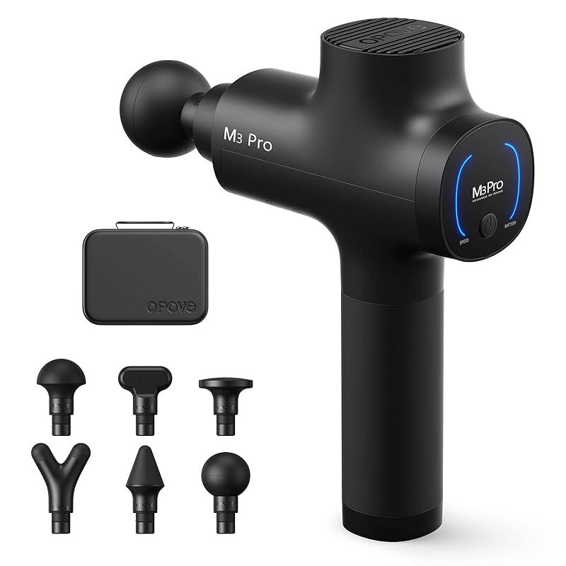 opove M3 Pro 2 筋膜リリースガン 12mm振幅 最大約32kg耐圧 2600mAh 6本大容量バッテリー 5段階強力振動 6種類アタッチメント ハンディガン 日本語取扱説明書付き ブラック