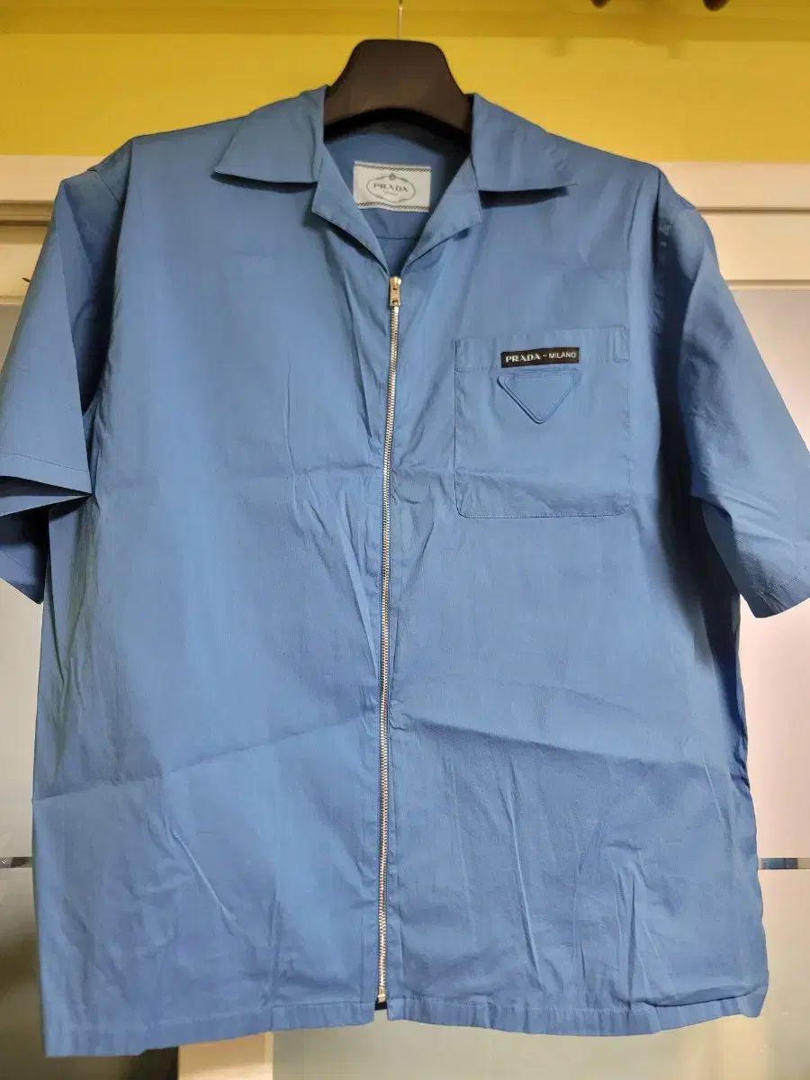 L PRADA プラダ ストレッチ コットン ボーリング ナイロン シャツ ジャケット