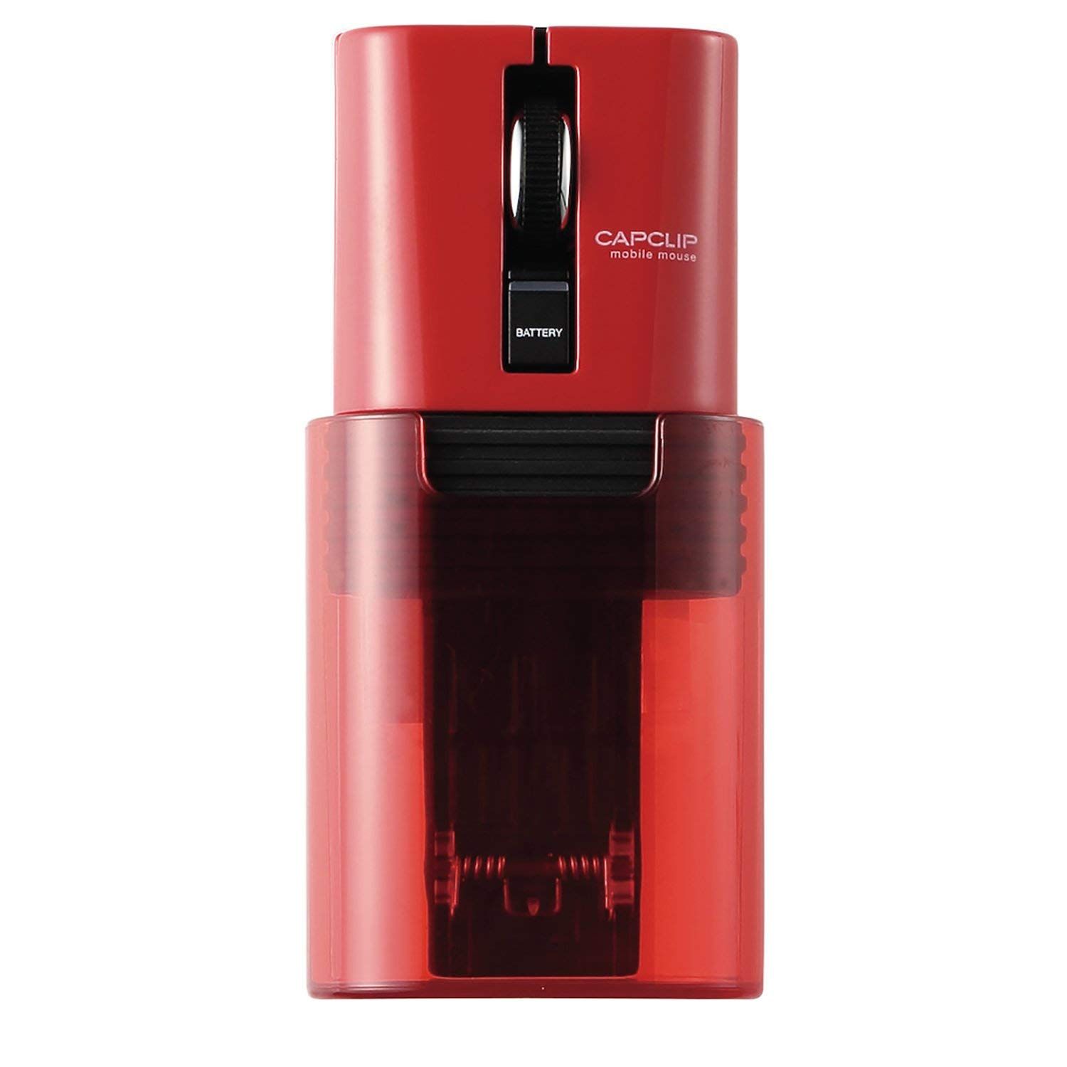 エレコム マウス Bluetooth iOS対応 Sサイズ 小型 3ボタン 静音 クリック音95 軽減 モバイル 充電式リチウムイオン電池 CAPCLIP レッド iPad Pro 2020 M-CC2BRSRD レッド
