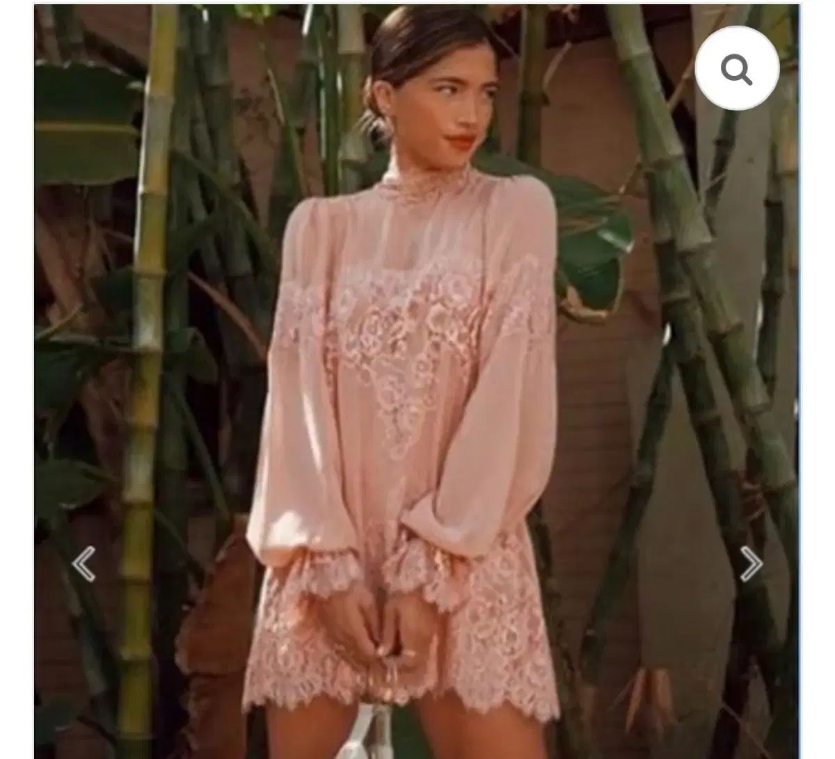 Hah レースシースルー ピンク ミニ ONE PIECE