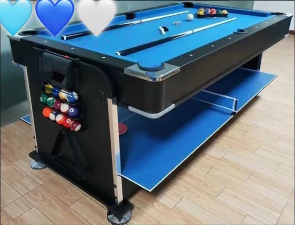 人気推薦 4in1 マルチゲームテーブル ビリヤードテーブル エアホッケーテーブル ダイニングテーブル トップ付き卓球台 家庭用 店用