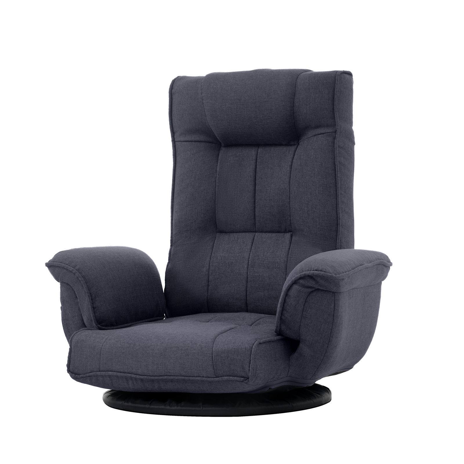 回転式座椅子 肘掛け ハイバック 座いす リクライニング 1人掛けソファー フロア ソファー リラックスチェア 折りたたみ リクライニングチェアー ファブリック 座イス おしゃれ 椅子 チェアー いす ブルーグレー