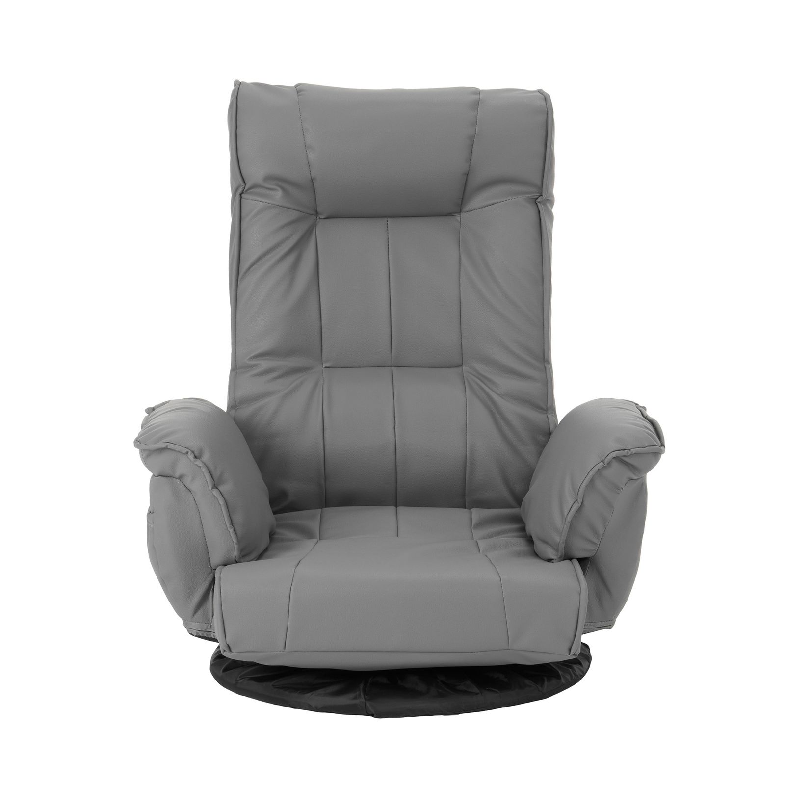 PUレザー 回転式座椅子 肘掛け ハイバック 座いす リクライニング 1人掛けソファー フロア ソファー リラックスチェア 折りたたみ リクライニングチェアー ファブリック 座イス おしゃれ 椅子 チェアー いす ライトグレー