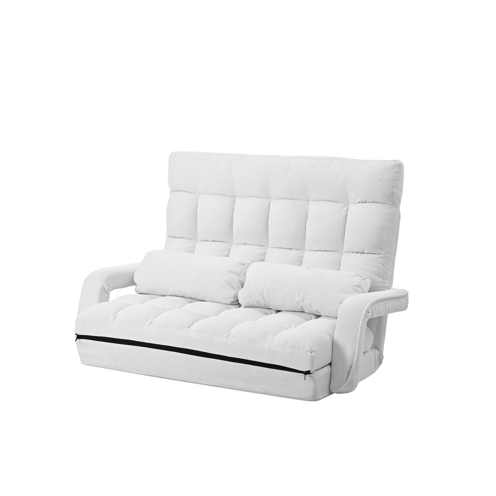 座椅子 二人掛け 4WAY 連動肘つき リクライニングソファ 折りたたみ 座