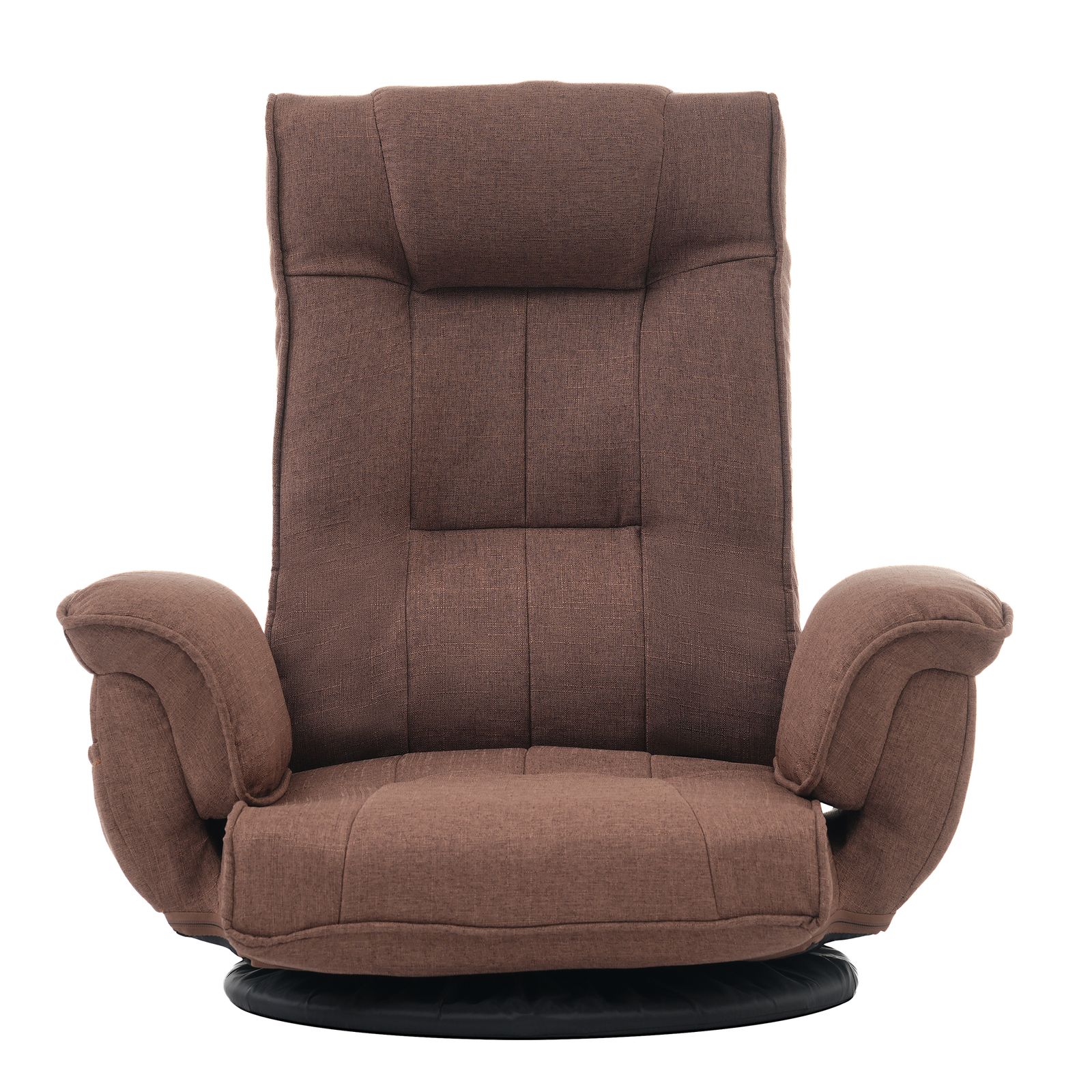 回転式座椅子 肘掛け ハイバック 座いす リクライニング 1人掛けソファー フロア ソファー リラックスチェア 折りたたみ リクライニングチェアー ファブリック 座イス おしゃれ 椅子 チェアー いす ブラウン