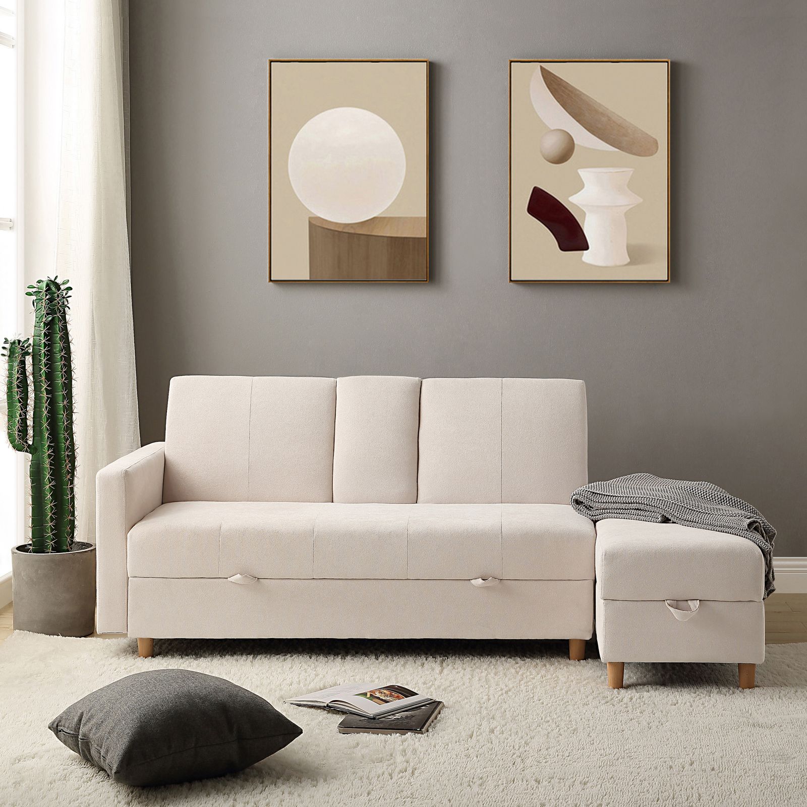 ソファー 3人掛け ソファ 多機能ソファベッド 収納機能 引き出し