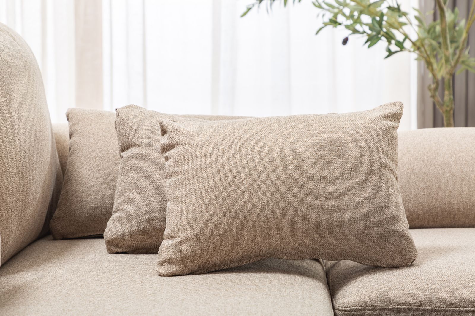 ソファー 3人掛け ハイバック ファブリック 弾力 自由レイアウト 【ベージュ】 ソファーソファ 3人掛けハイバックファブリック 弾力 自由レイアウト L