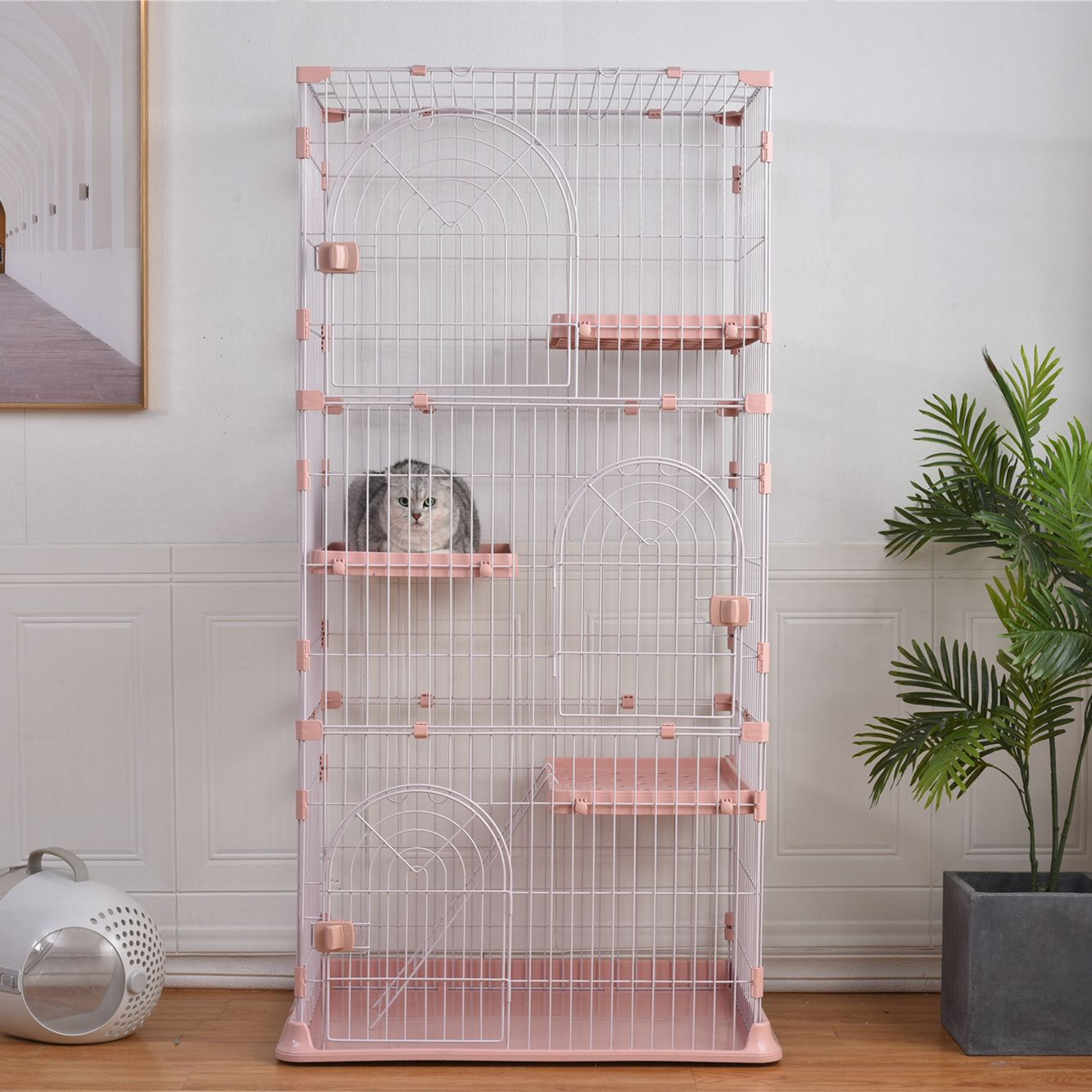 おしゃれ 猫 ケージ キャットケージ 3段 猫ゲージ おしゃれ キャット