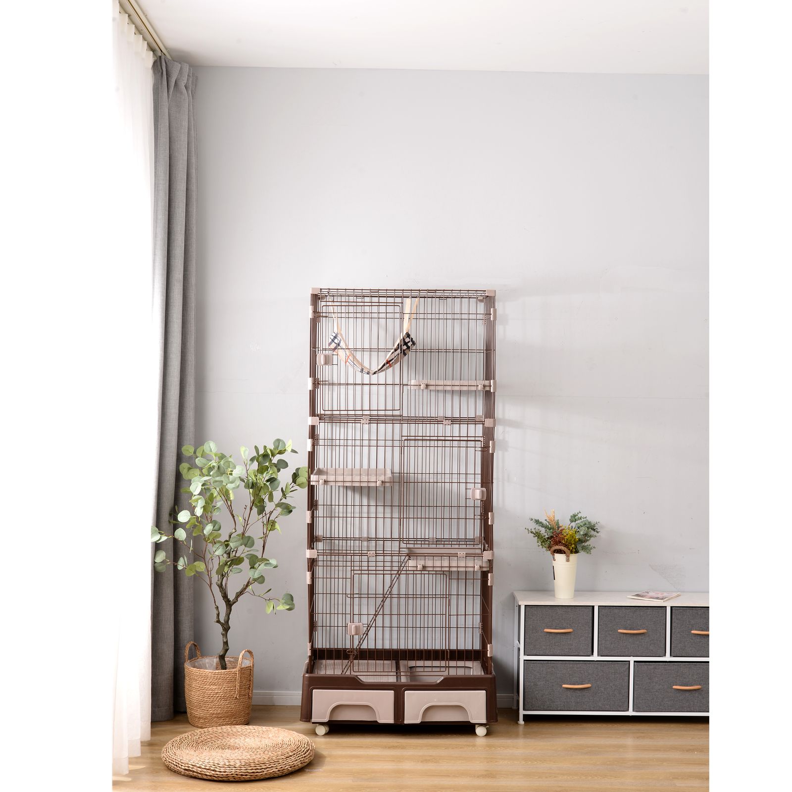  猫 ケージ トイレ付 ハンモック付 収納型 キャットケージ 3段 1段2段 キャスター付 キャットハウス コーヒー 2人掛け 3人掛けソファ ソファ ソファベッド