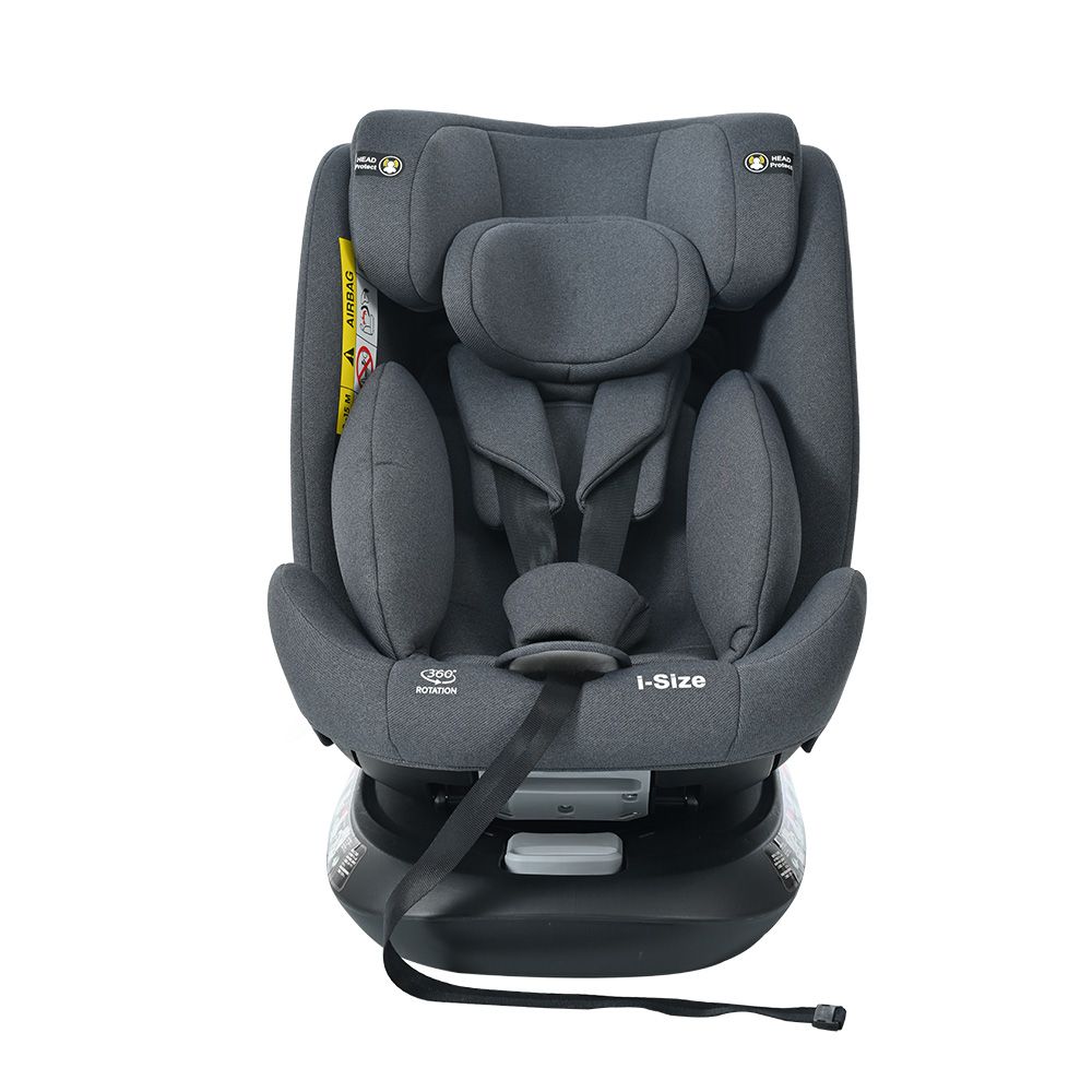 【トップテザー】チャイルドシート 新生児 ISOFIX 0歳～12歳 360度回転式 40～150cm 新安全基準 R129適合 ジュニアシート 調節可能 洗える キャノピー付き ベビーシート 出産祝い 車【ダックグレー