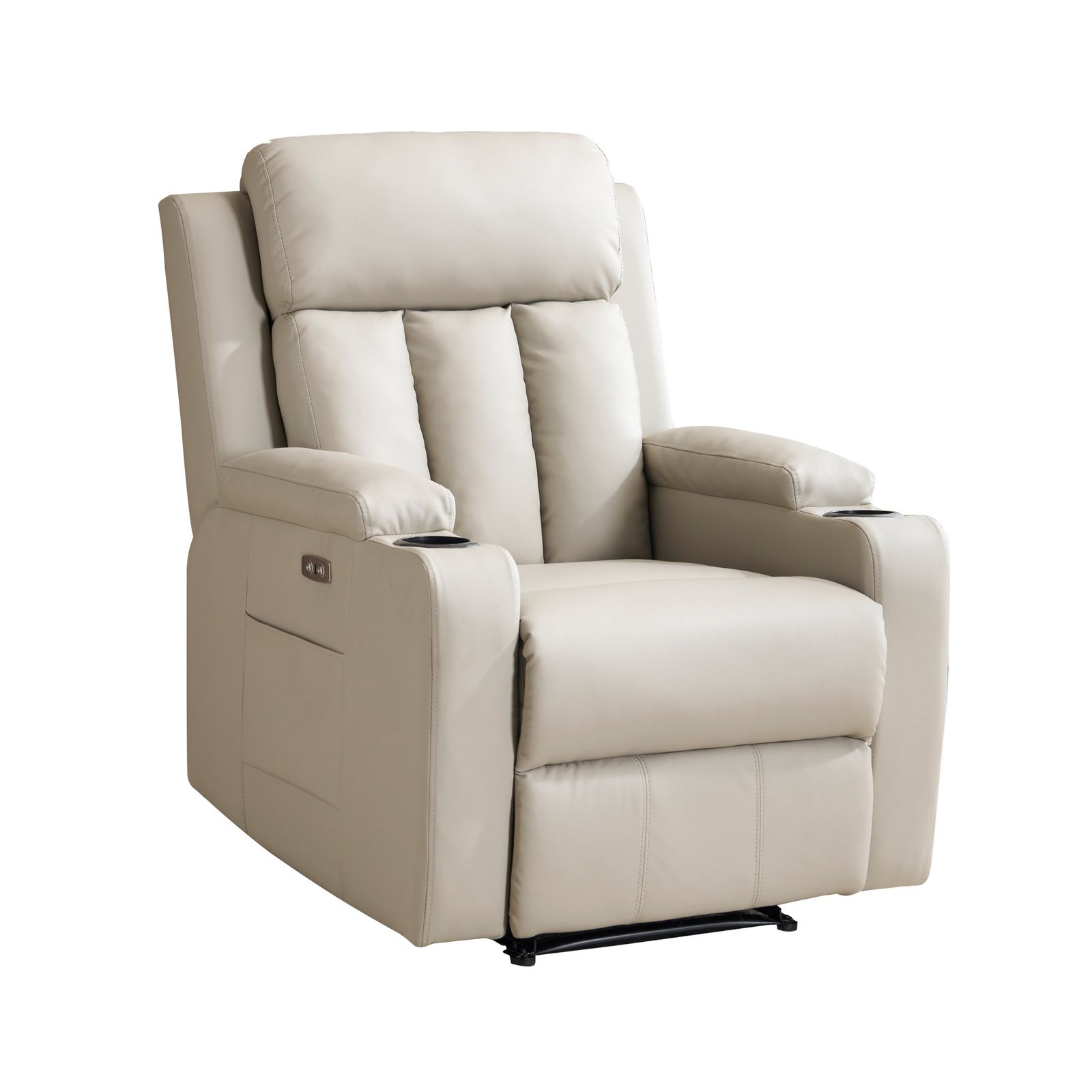 リクライニングソファー 電動 リクライニングソファ オットマン一体型 1人掛け USBポート付き 電動ソファ モーションソファー 耐圧分散 電動ソファー スマホ充電可 リクライニングチェア アッシュグレー