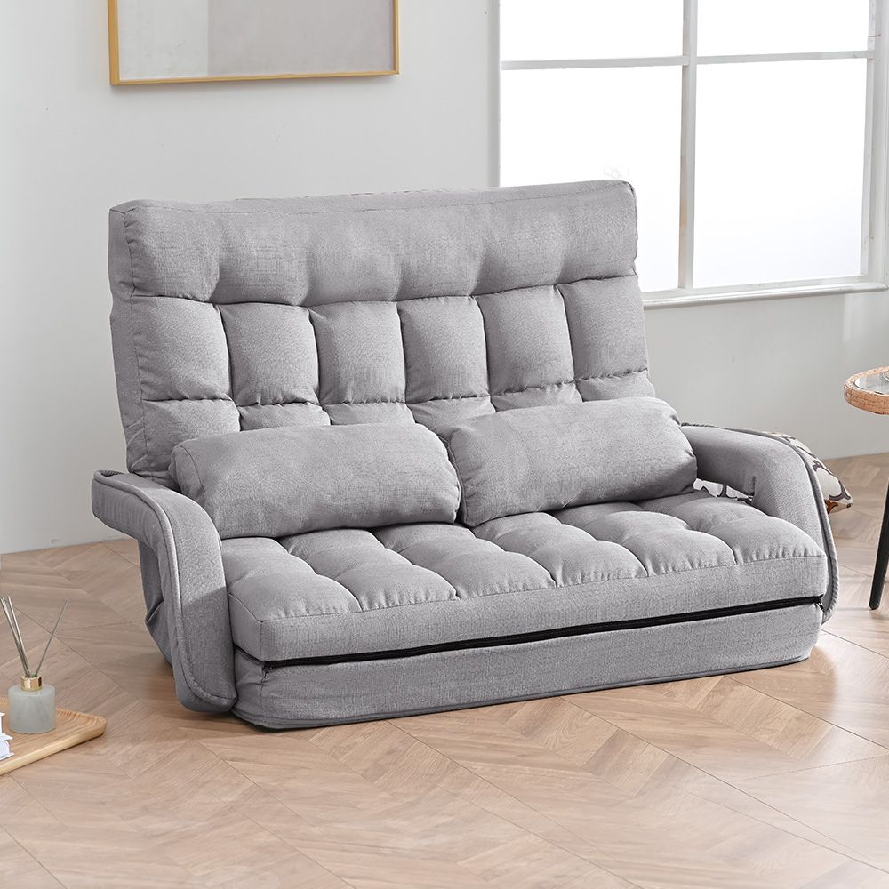 座椅子 二人掛け 4WAY 連動肘つき リクライニングソファ 折りたたみ 座