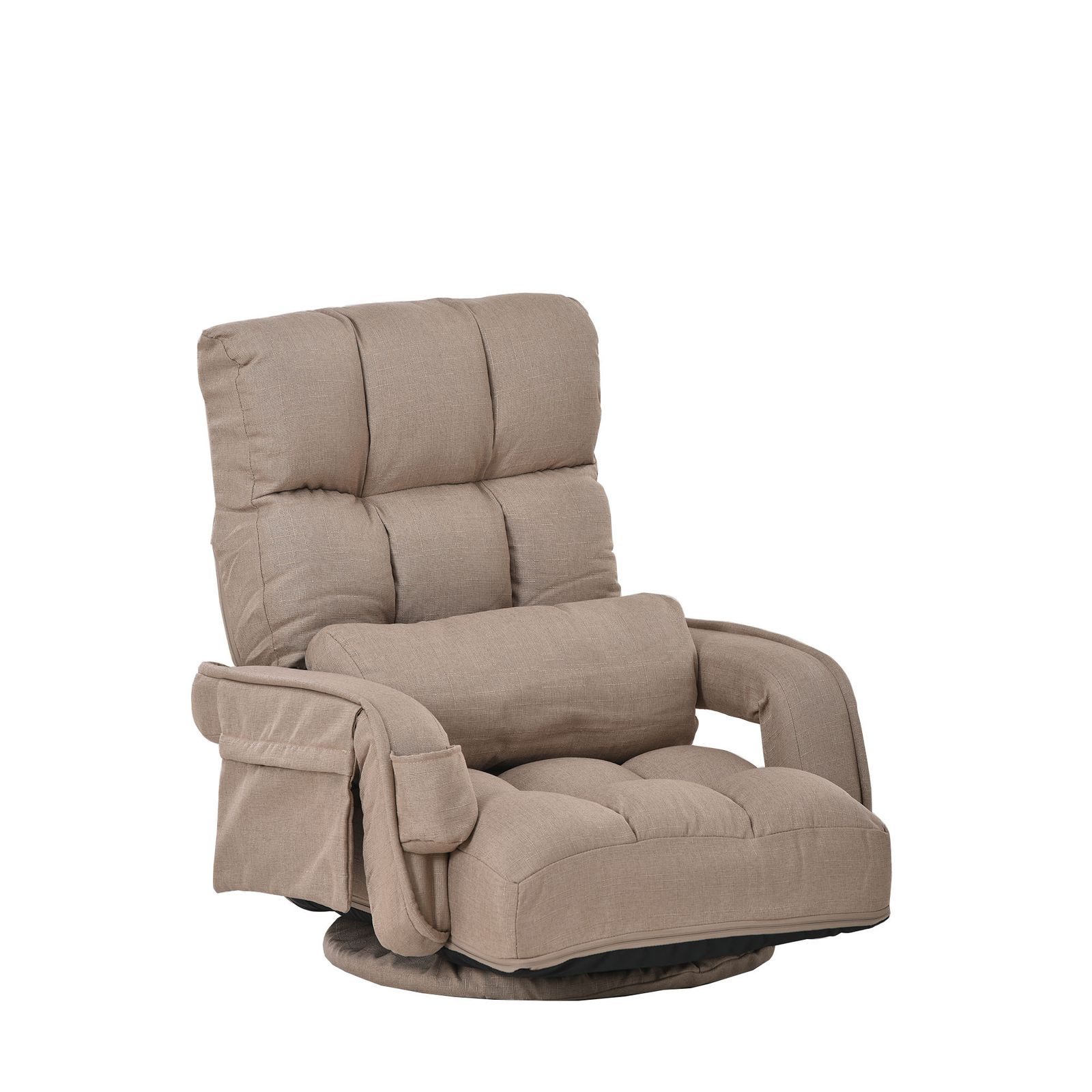 回転式座椅子 肘掛け ハイバック 座いす リクライニング 1人掛けソファー フロア ソファー リラックスチェア 折りたたみ リクライニングチェアー ファブリック 座イス おしゃれ 椅子 チェアー いす コーヒー