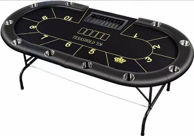ポーカーテーブル 折りたたみ カジノ テキサス ホールデム ポーカーマット ゲーム レジャー テーブル カップホルダー付き 10人用