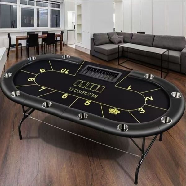 ポーカーテーブル 折りたたみ カジノ テキサス ホールデム ポーカーマット ゲーム レジャー テーブル カップホルダー付き 10人用