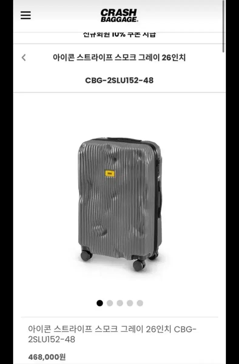 クラッシュバゲージ アイコン ストライプ スモーク グレー 26インチ