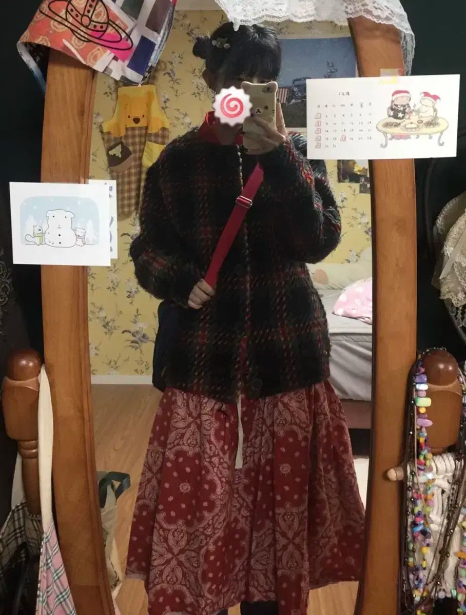 Moussy フ ペイズリーレッドスカート