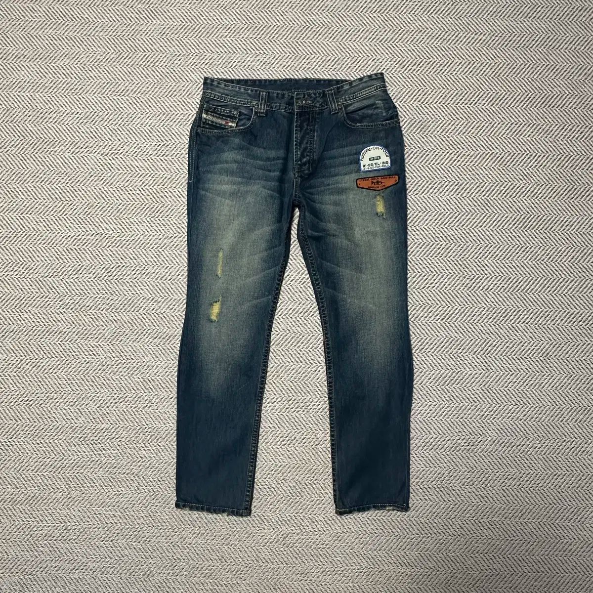 DIESEL italy made patchwork denim jeans