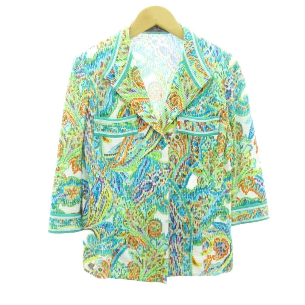 レオナール LEONARD FASHION 総柄 スカート スーツ セットアップ マルチ 11AR 73 約S 0331200