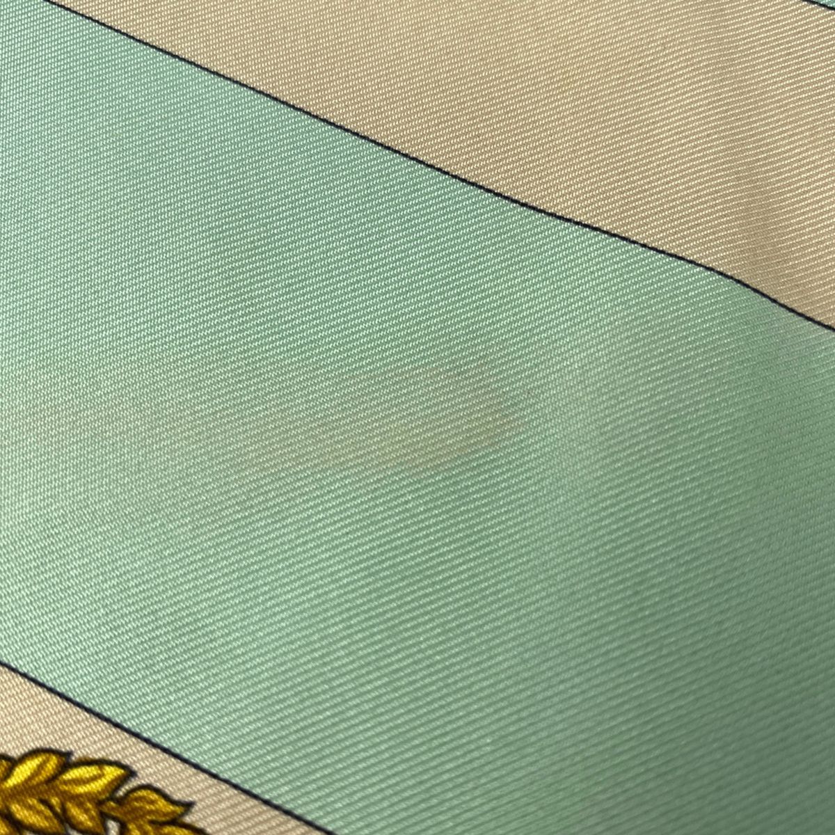  エルメス HERMES カレ 90 CHATEAUX D‘ARRIERE 艫飾り スカーフ シルク グリーン マルチ レディース バンダナ スカーフ 小物