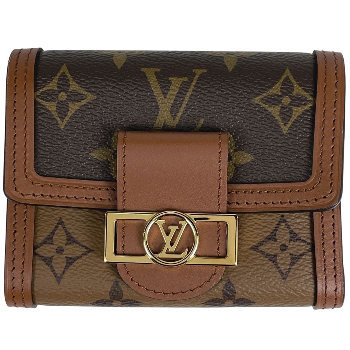 ルイ ヴィトン Louis Vuitton ポルトフォイユ ドーフィーヌ コンパクト 札入れ 小銭入れ 三つ折り財布 モノグラム ブラウン M 68725 レディース