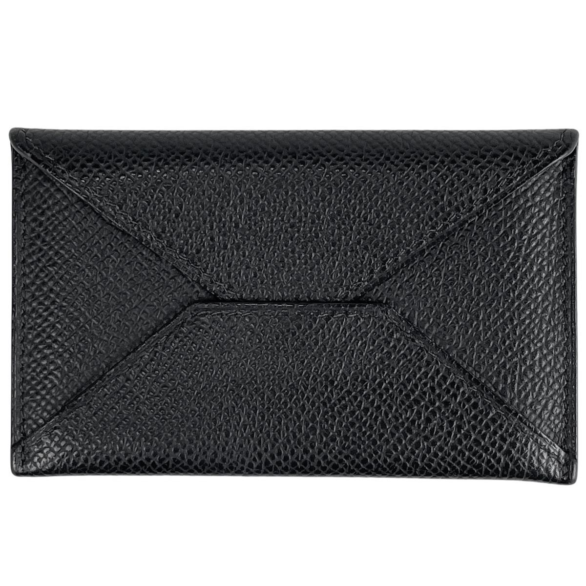 エルメス HERMES エンベロープ カード入れ パスケース カードケース レザー ブラック レディース
