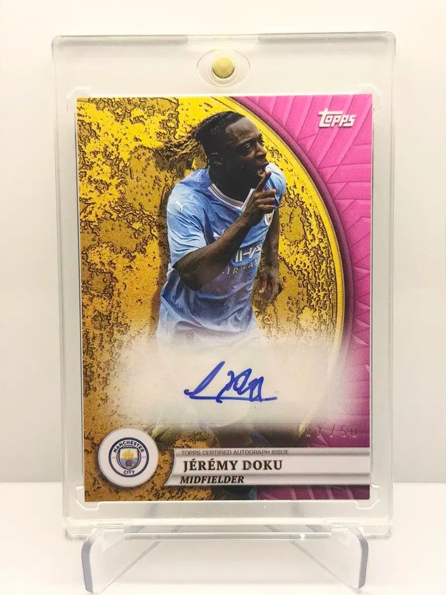 (50ハン限定) TOPPS ジェレミー・ドゥク マンチェスターシティ GOLDムーン サインカード