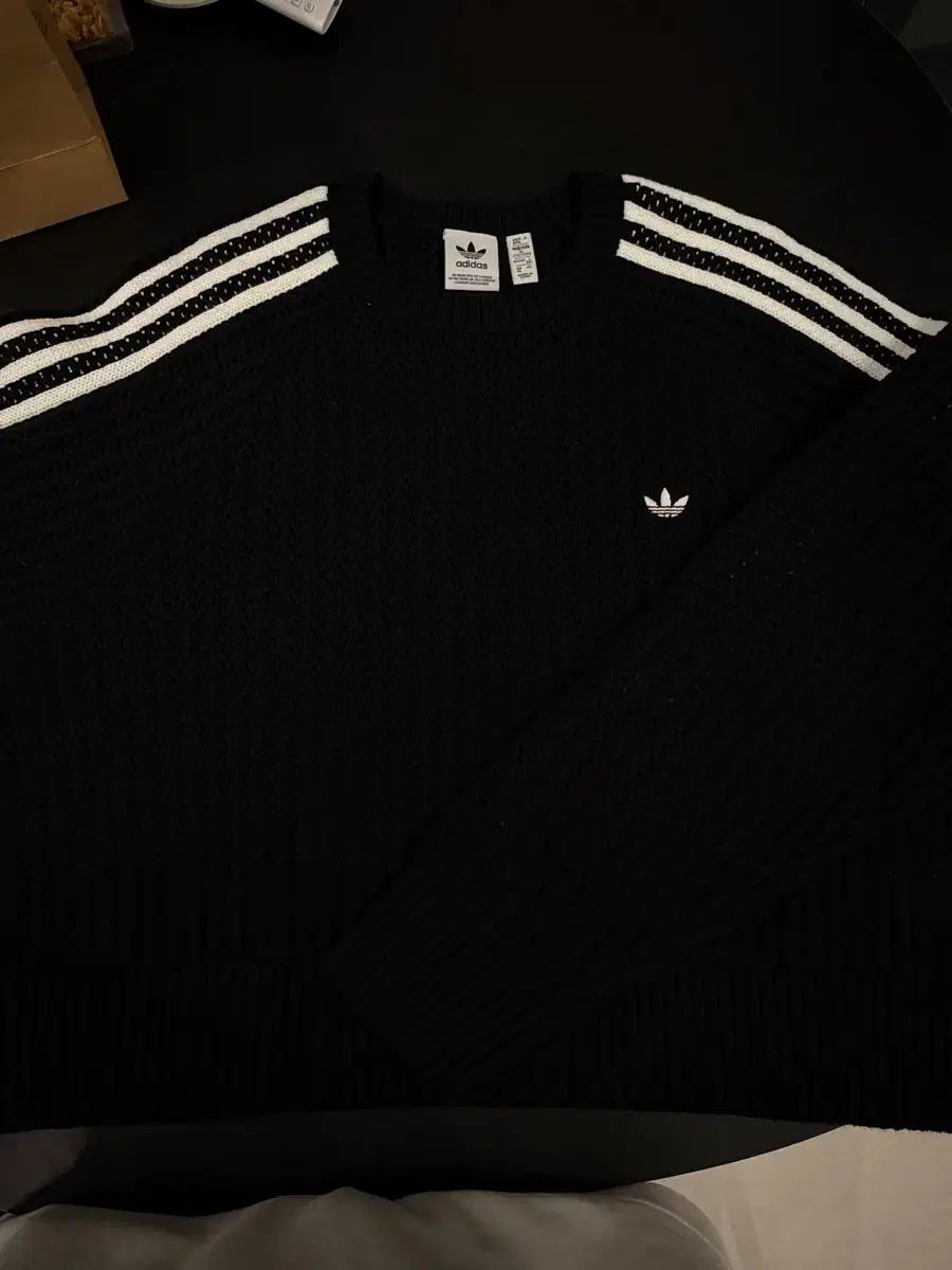  アディダス KNITTED クルー スウェットシャツ XL ブラック トレーナー スウェット トップス