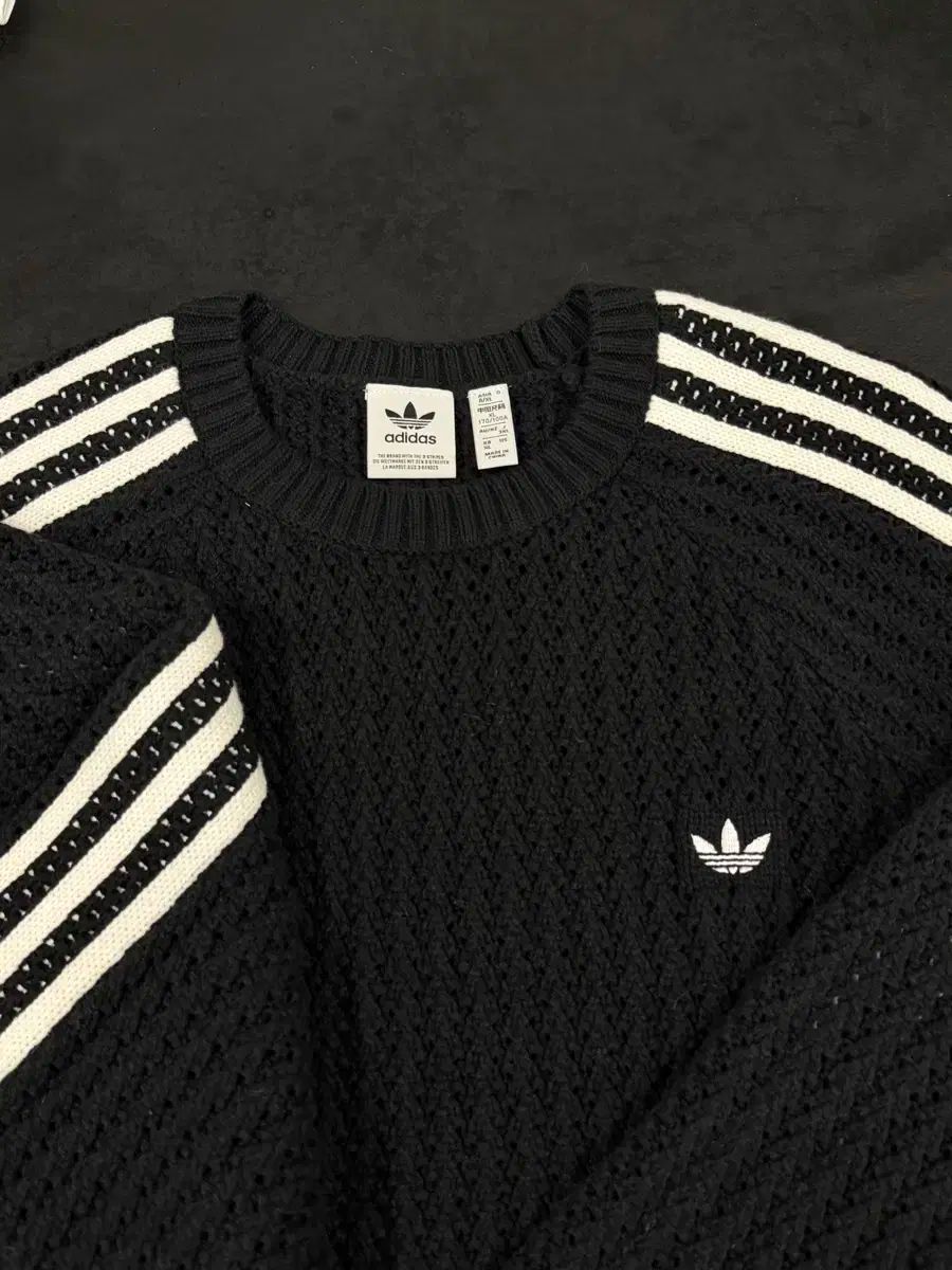 アディダス KNITTED クルー スウェットシャツ XL ブラック