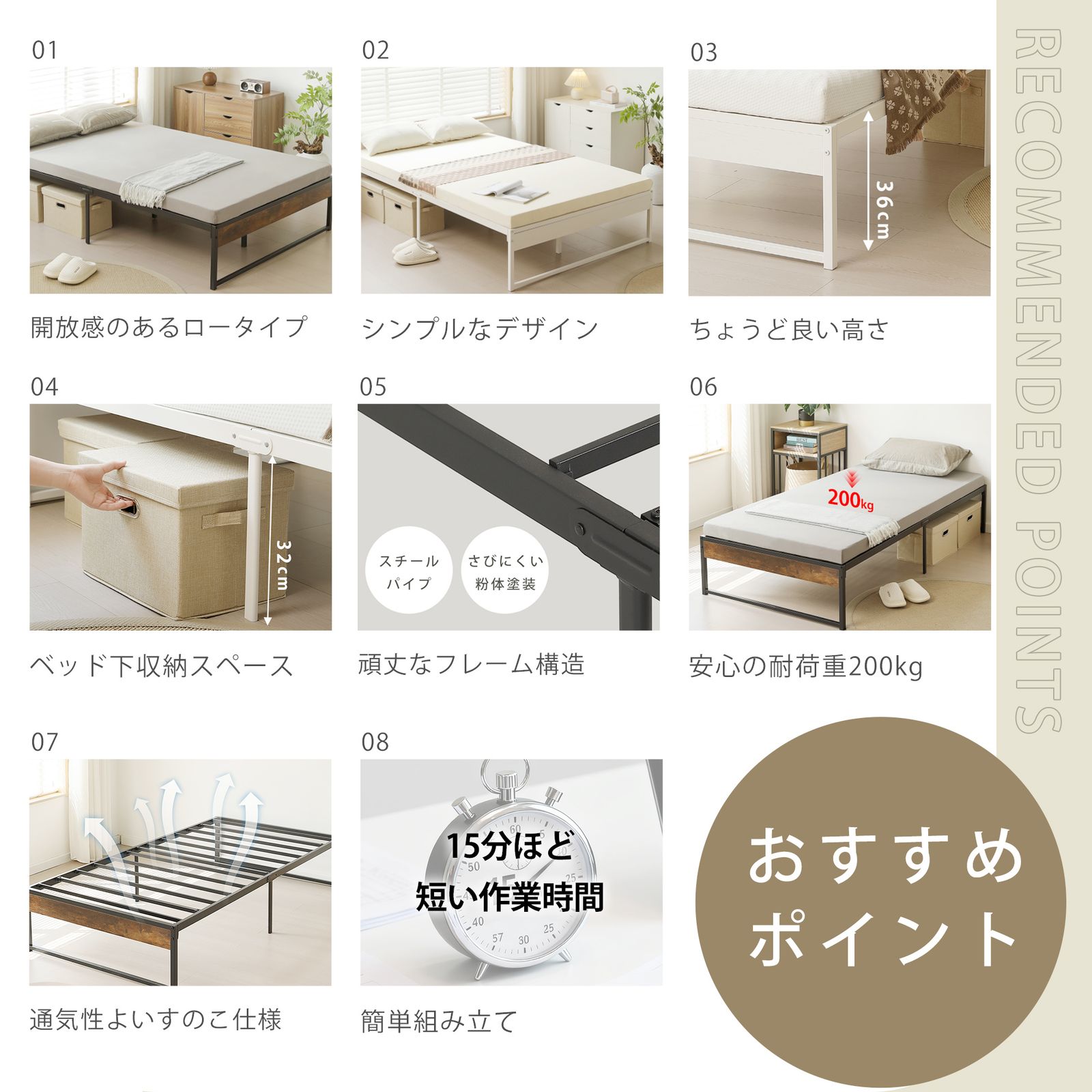 数量限定セール」【ダブル D】ベッドフレーム パイプベッド ダブル D