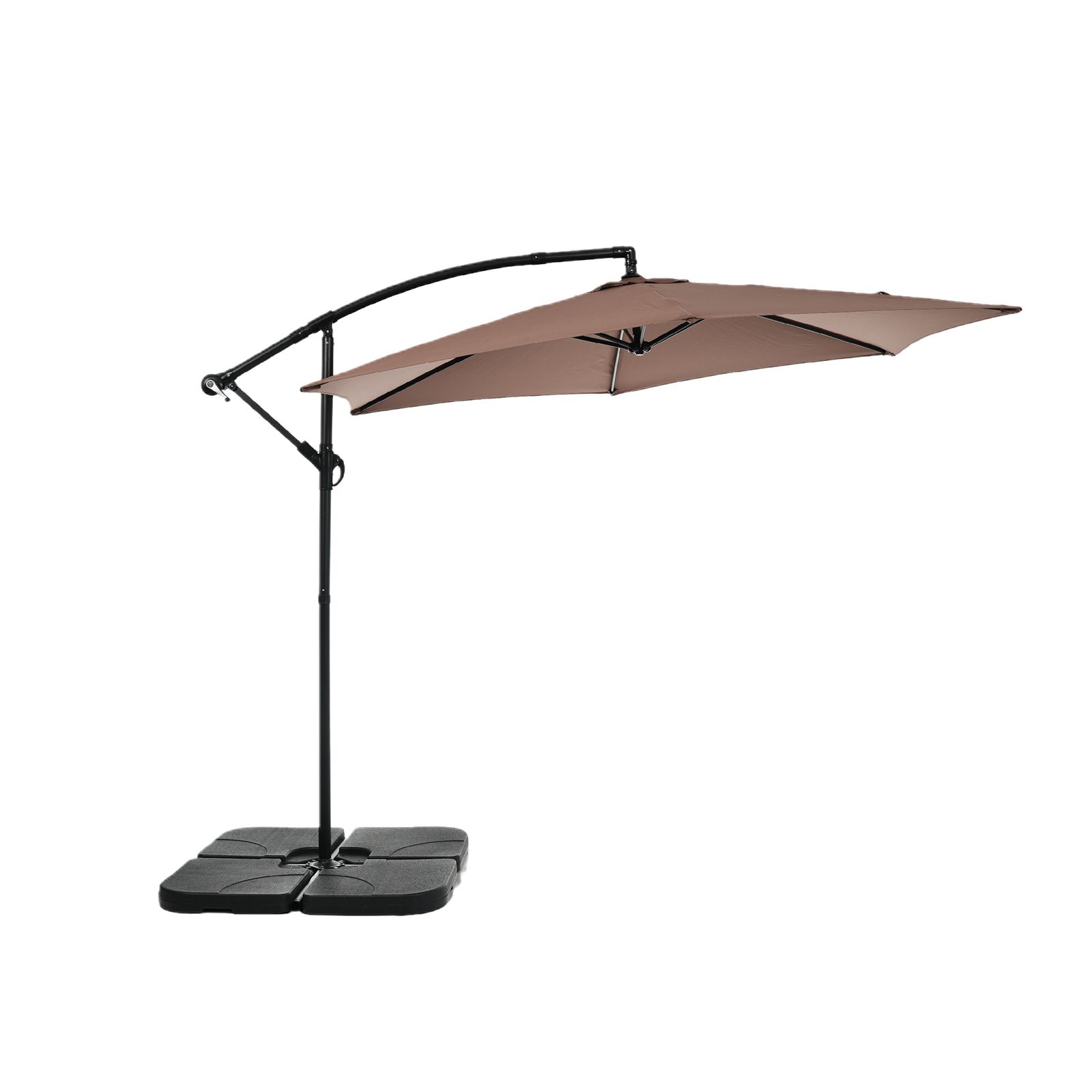 ブラウン ベース付き パラソル ベースセット 直径300 cm 30 UPF紫外線対策 角度調整 パラソルセット ベース ガーデンパラソル