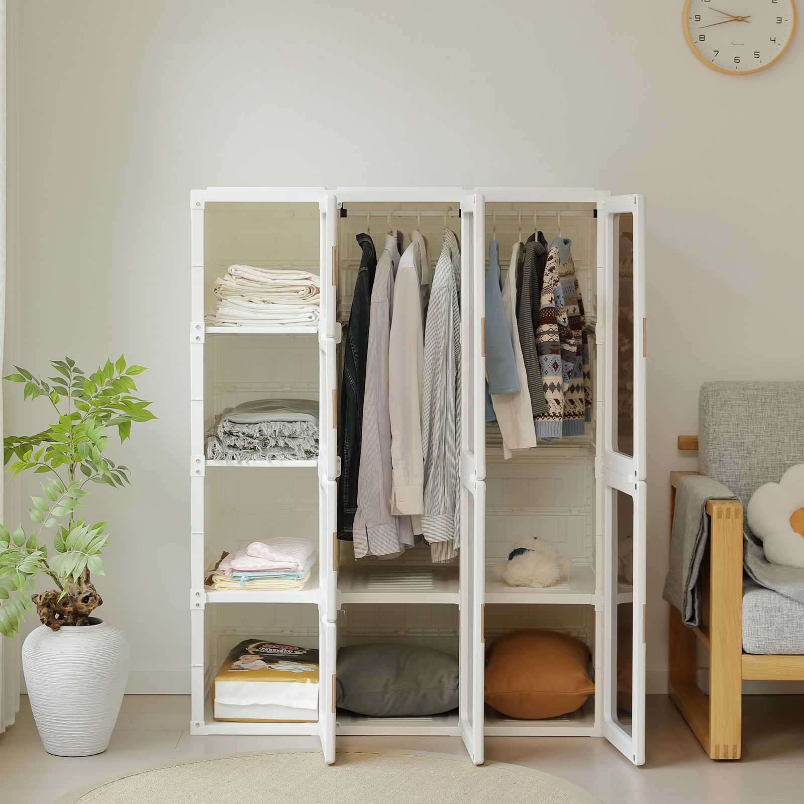 高さ136cm茶色透明扉