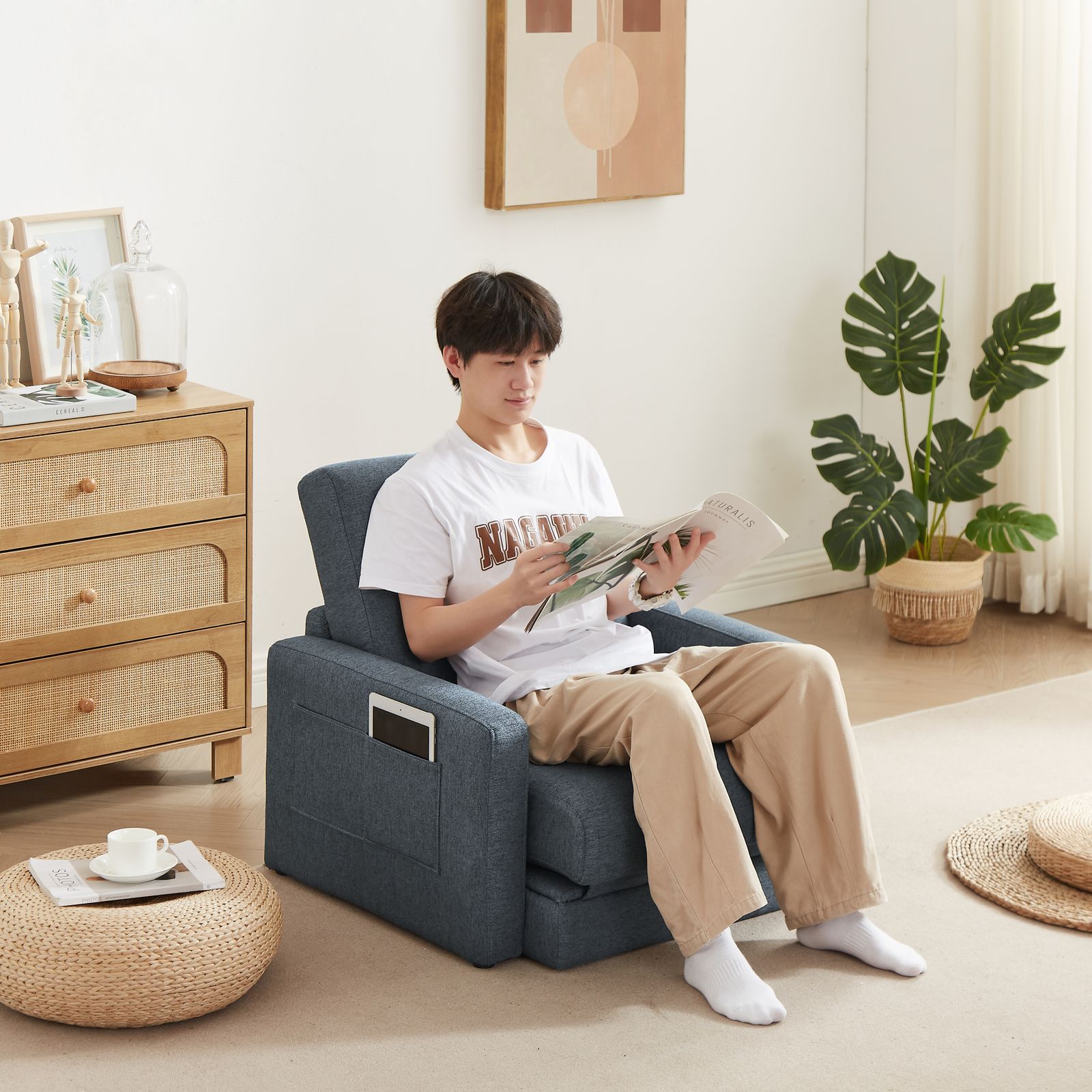 ソファーベッド 折りたたみベッド ローソファー シングルソファー