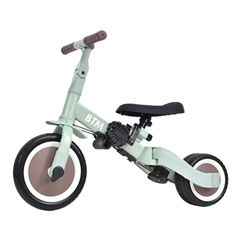 数量限定セール」子供用三輪車 4in1 ミント×ブラウン 三輪車のりもの