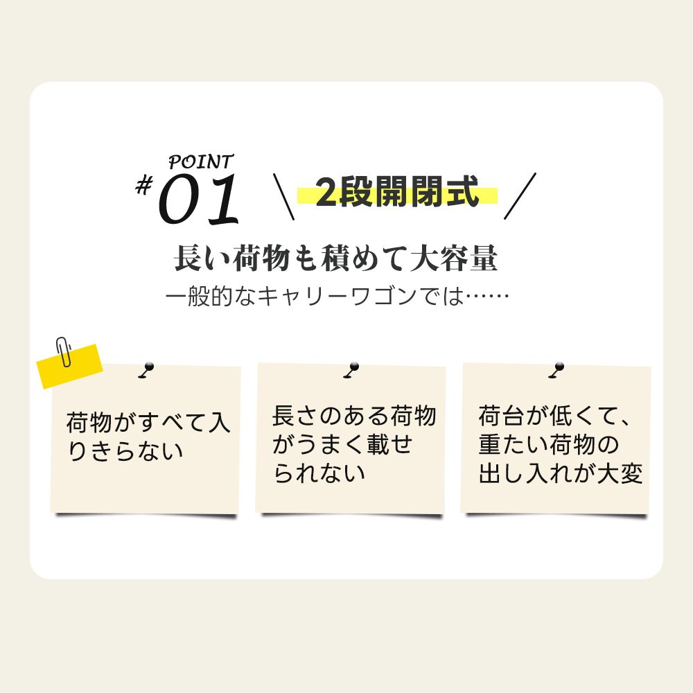 ダブルシェルフ上下2段 キャリーワゴン
