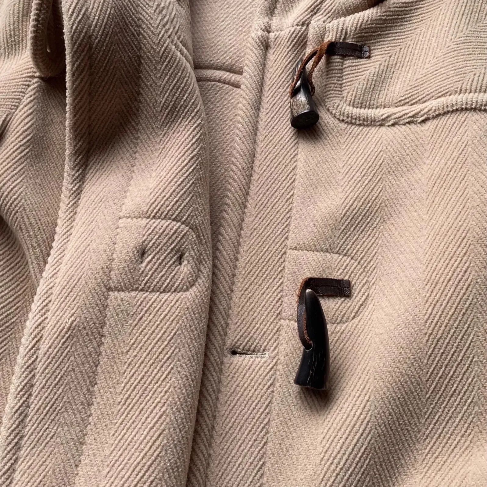 OLD ENGLAND ダッフルコート ベージュ 8サイズ ヘリンボーン　ウール OLD ENGLAND ダッフルコート ベージュ 8サイズ ヘリンボーン ウール