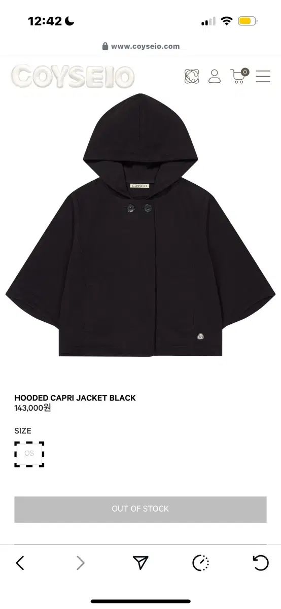 イッセイミヤケ フード カプリ ジャケット ブラック