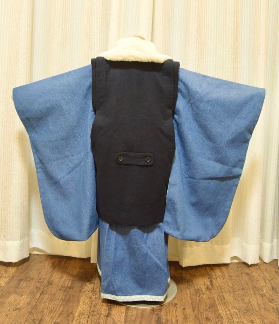 らくらく着付 デニムの三歳祝着