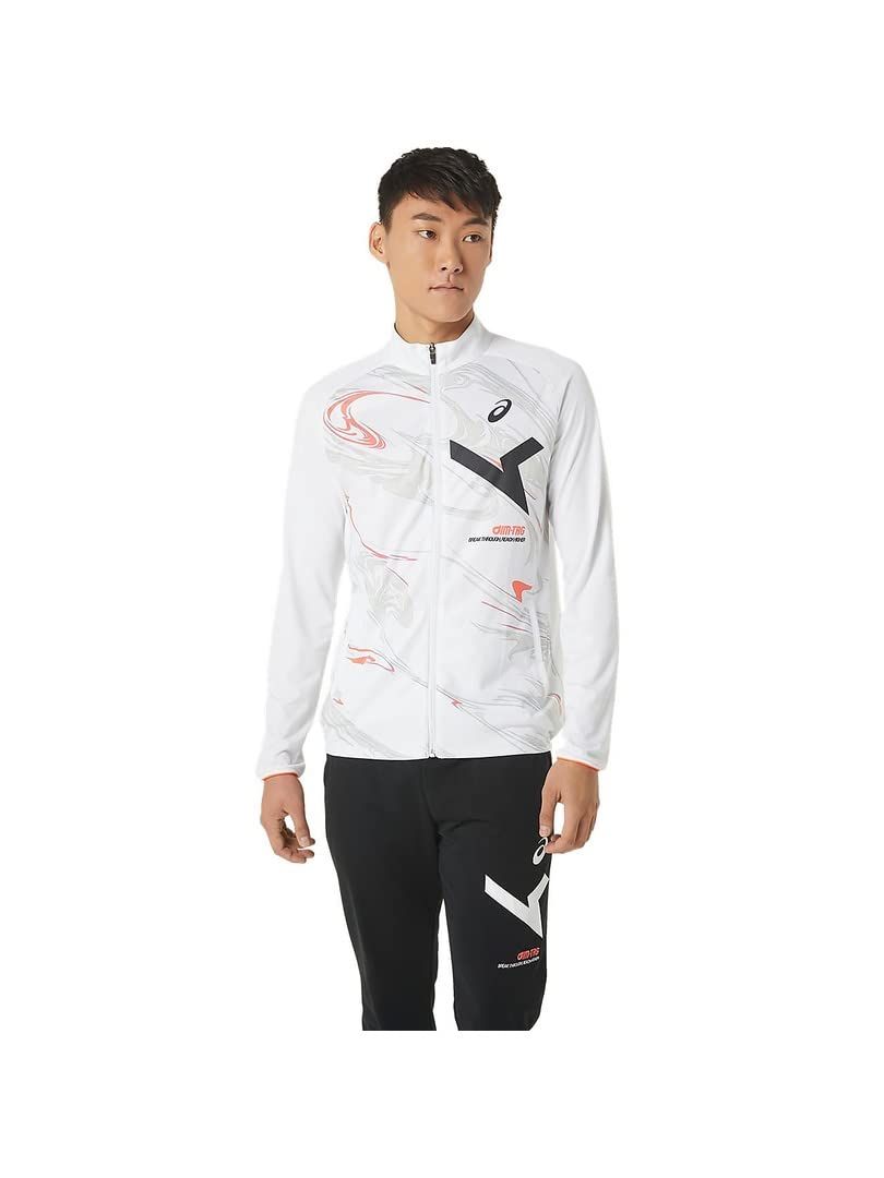 アシックス トレ ニングウェア A-I-M DRY STRETCH KNIT GRAPHIC JACKET 2031D995 メンズ 100 ブリリアントホワイト XL