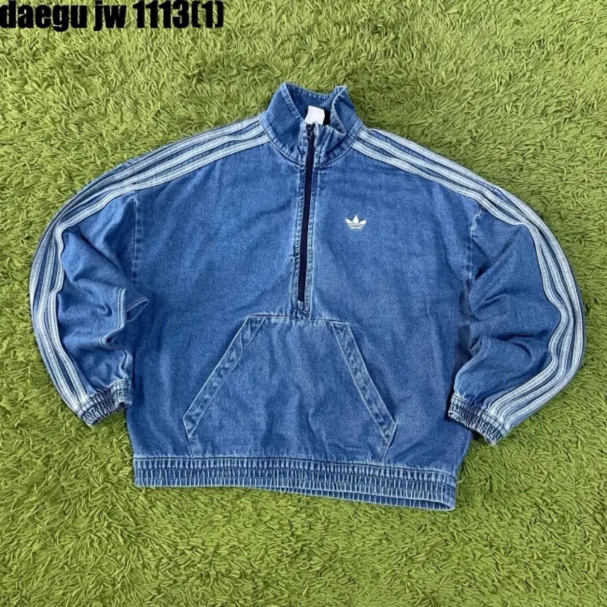 アディダス ハーフジップ デニム スウェット 150 実寸 95