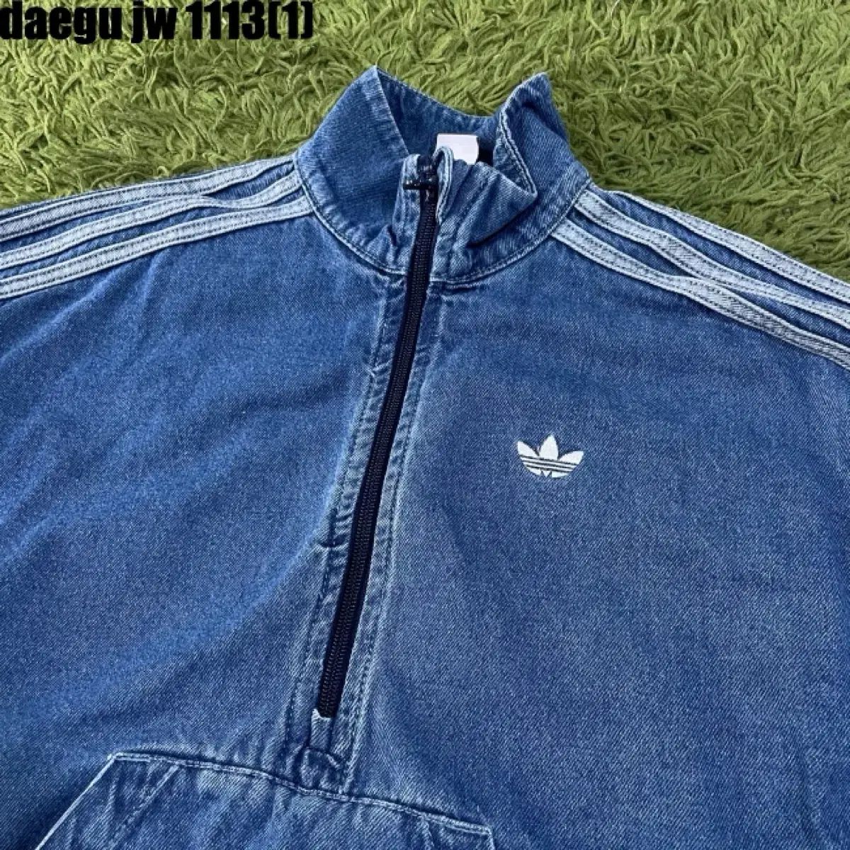 アディダス ハーフジップ デニム スウェット 150 実寸 95