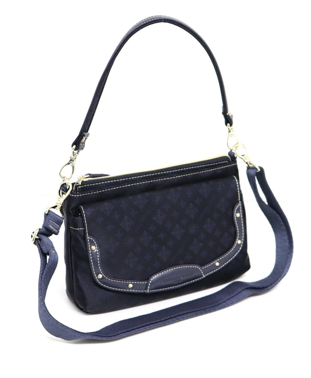 クリスチャンオリビエ ２Wayショルダーバッグ 7875 お財布機能付き ジャガード織 撥水 インクネイビー