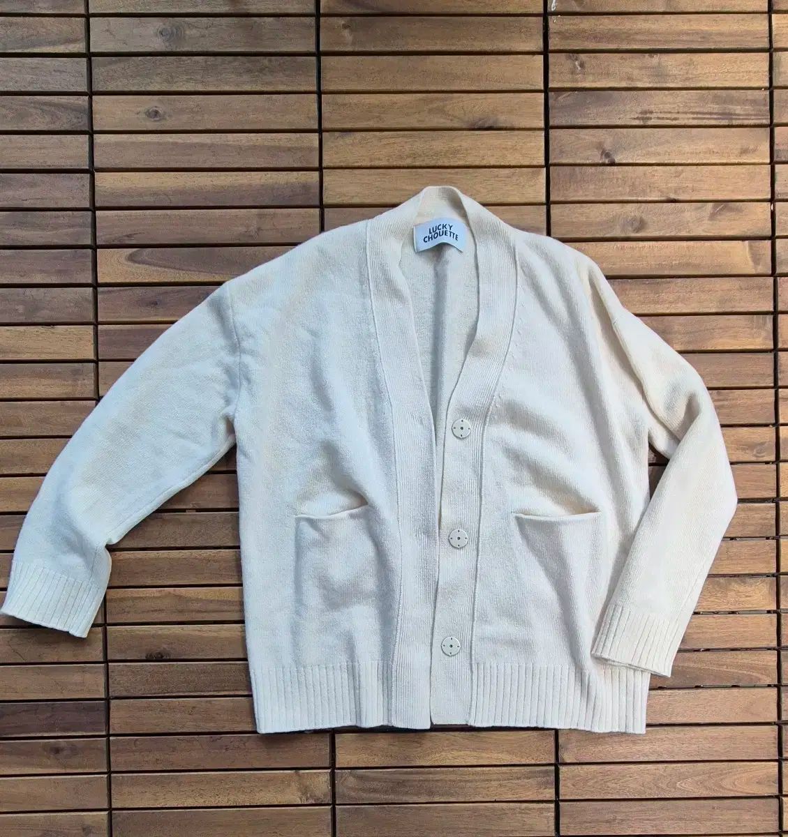 LUCKY CHOUETTE アイボリー カーディガン