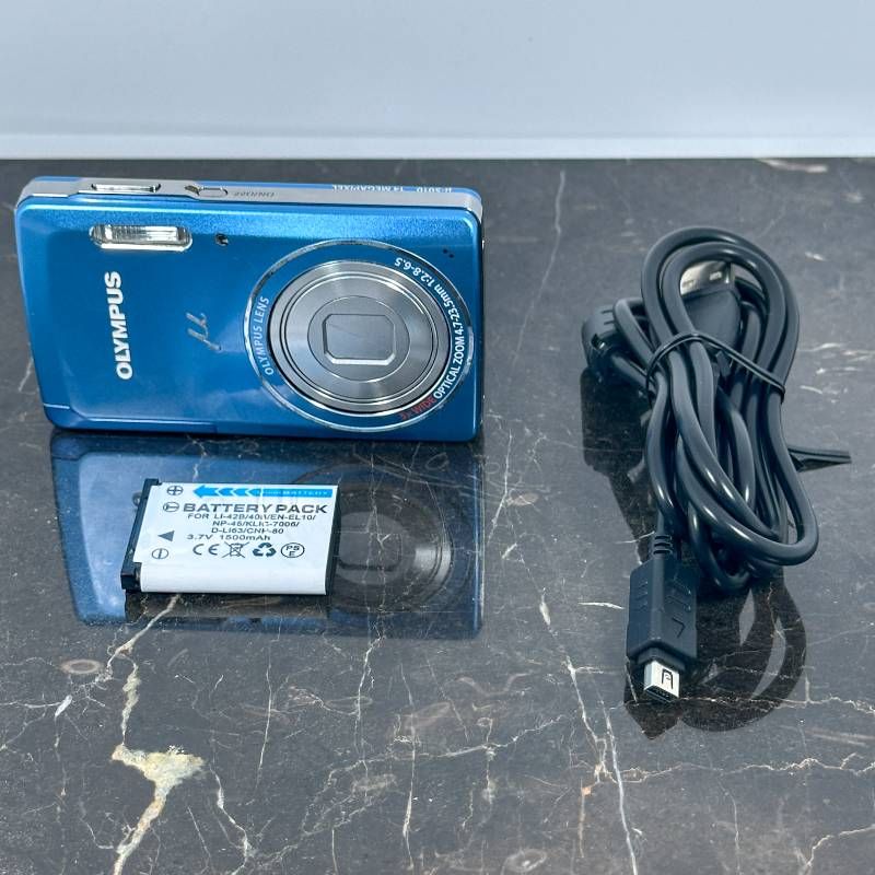 OLYMPUS μ-5010 ブルー 薄型コンデジ 1400万画素 光学5倍ズーム 手ブレ