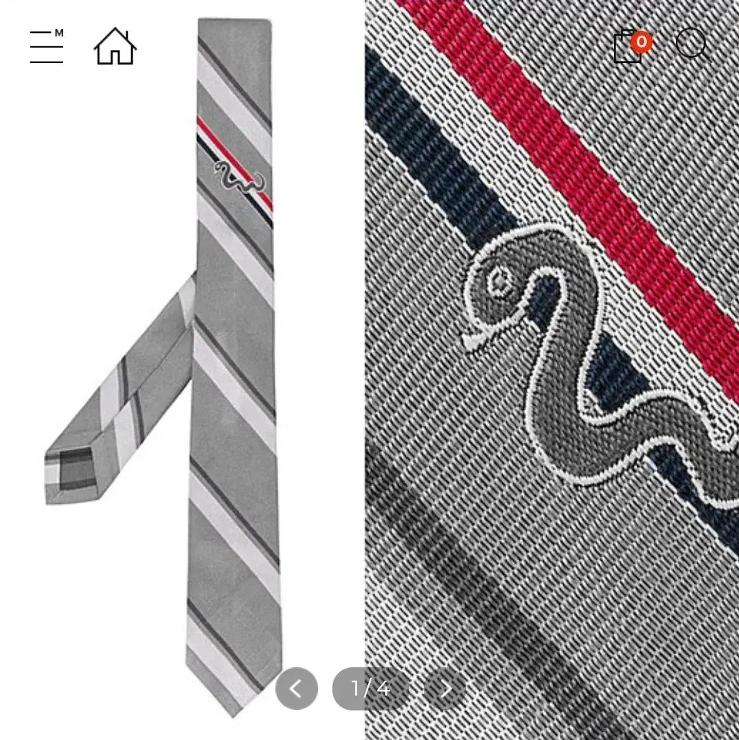 トムブラウン シグネチャー スネーク ロゴ ネクタイ 2点 カフス DREAM