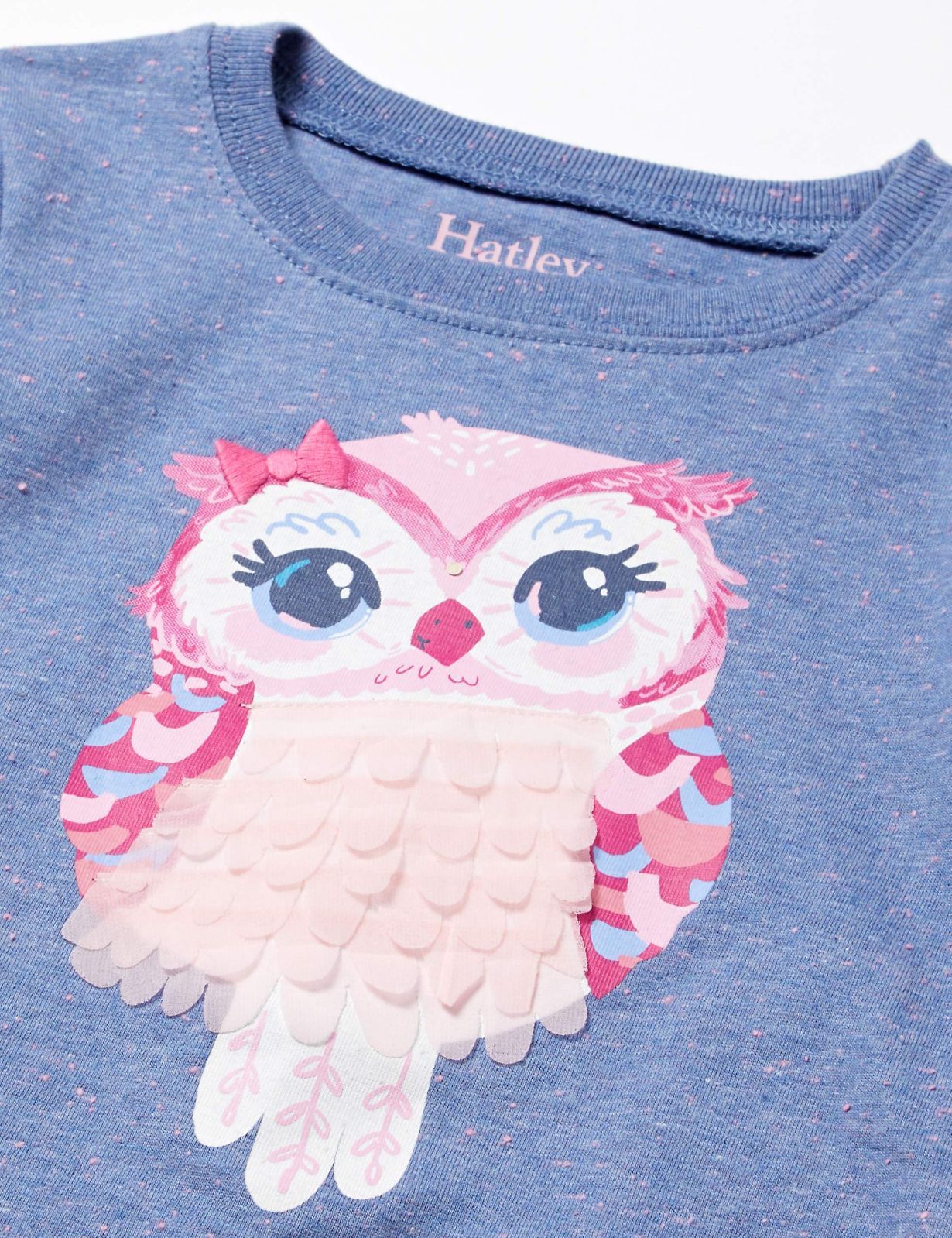 【新着商品】ブルー 85~90cm、18M-24M(84-89cm) おめめがキュン・フクロウさん・ベビーガールズTシャツ Tee 綿100% Baby Sleeve Long Owl F18MPI1332 Adorable ハットレイ] [Hatley