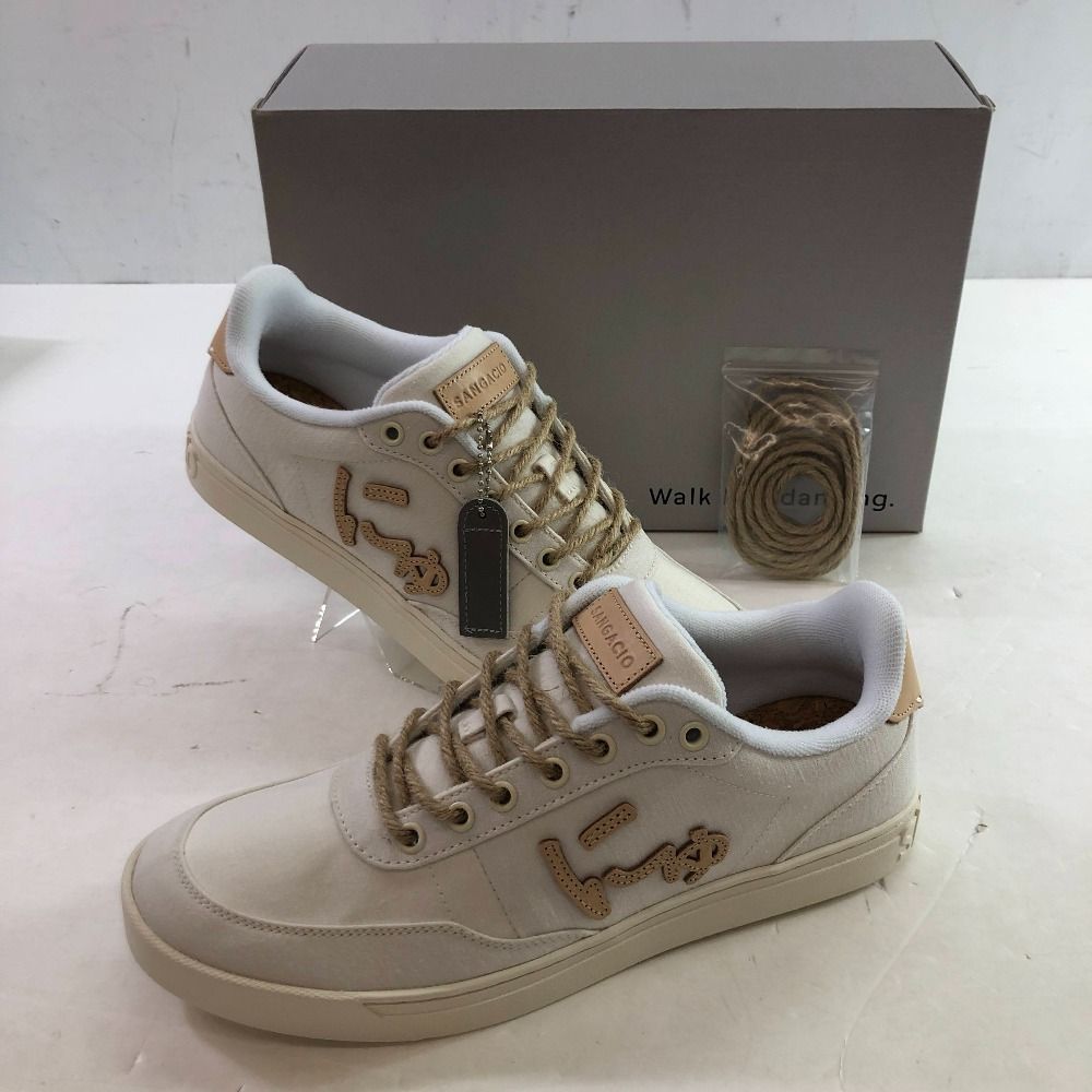 SANGACIO オーガニックホワイトスニーカー US6.5 24.5㎝にゅ〜ず 04w5283∞※【中古】 SANGACIO サンガッチョ にゅ～ず オーガニック