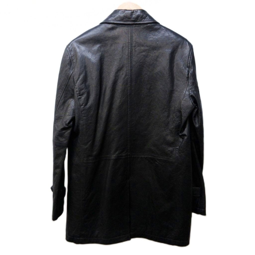 ウィンドアーマー WIND ARMOR ニチワ ラムレザー ステン コート ジャケット 中綿ライナー付 本革 裏地チェック M 黒 ブラック 1104